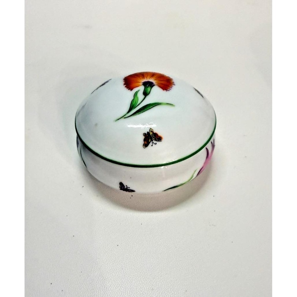 Tiffany & Co. Limoges France "Tiffany Garden" Small Lidded Porcelain Trinket Box